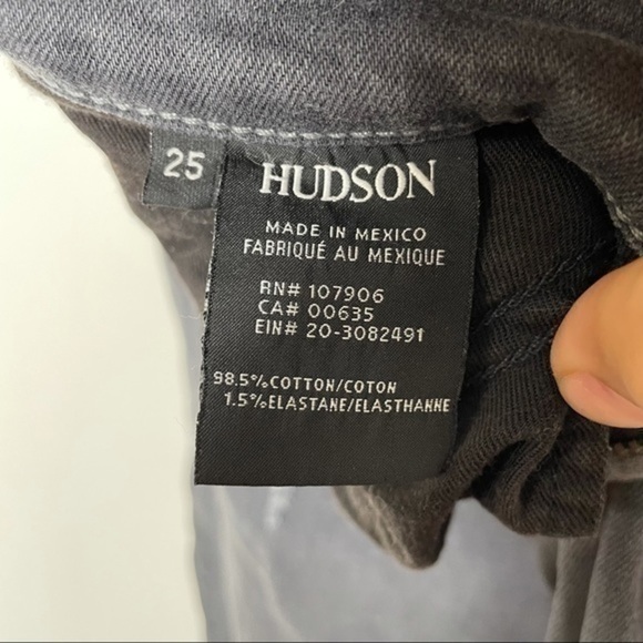 Hudson Krista Ankle Super Skinny Jeans Gray Distressed Step Hem Women’s 25 - Picture 6 of 7
